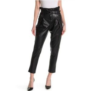 BlankNYC Black Paperbag Vegan Leather Tapered Pants Size 25